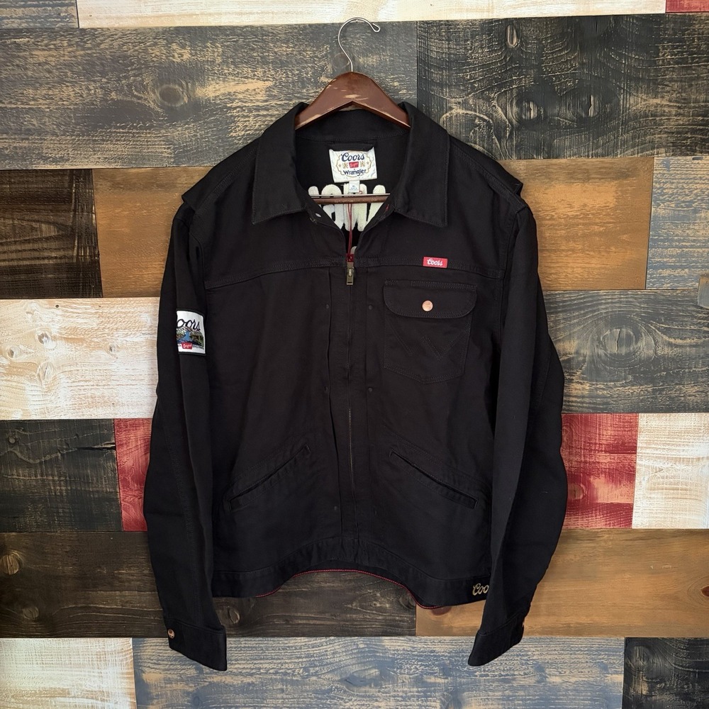 Wrangler Coors Original Biker Chainstitch Denim Jacket XL Mens Black NEW - Picture 2 of 6